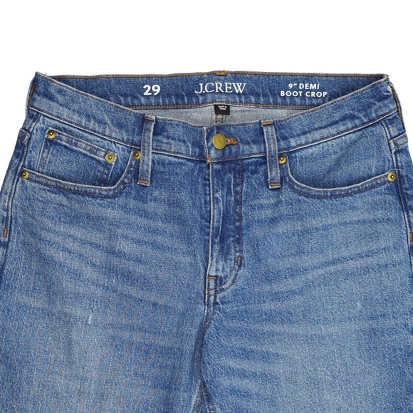 JCREW Size 29 9" Demi-Boot Crop Jeans in Clyde Wash Raw Hem $138 BT584 - Picture 4 of 5